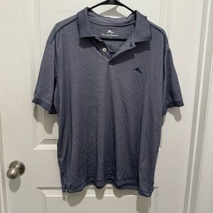 Tommy Bahama Men's Grey/Blue Polo Shirt - Size L